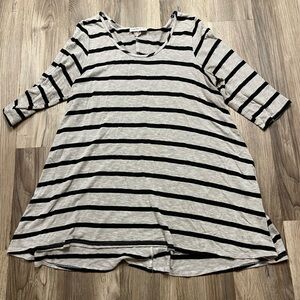 Striped A-Line Tunic Top